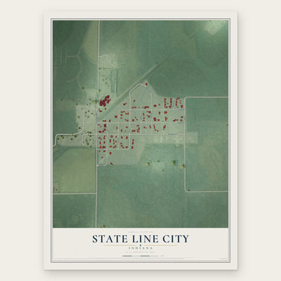 State Line City, Indiana map print, the full design