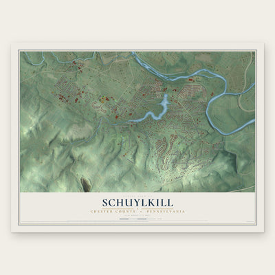 Schuylkill, Chester County, Pennsylvania map print, the full design