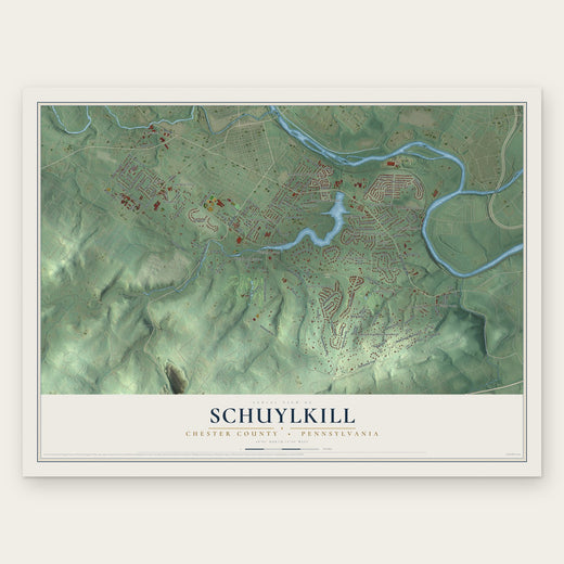 Schuylkill, Chester County, Pennsylvania map print, the full design