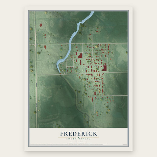 Frederick, South Dakota map print, the full design