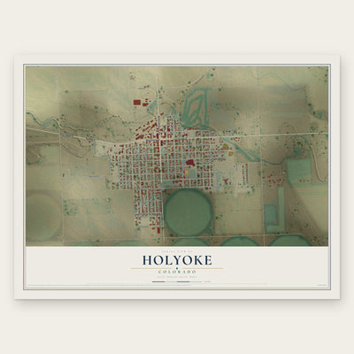 Holyoke, Colorado map print, the full design