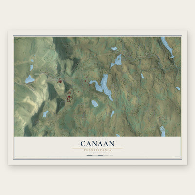 Canaan, Pennsylvania map print, the full design