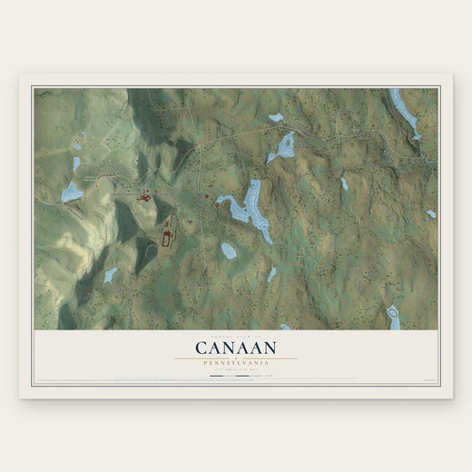Canaan, Pennsylvania map print, the full design