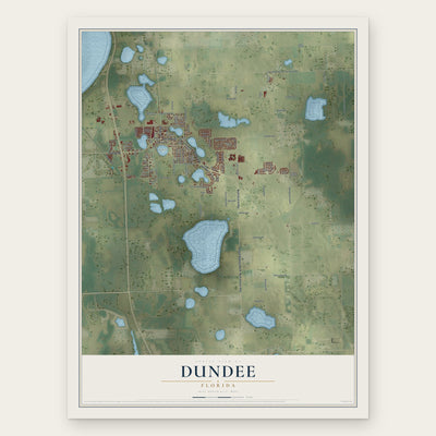 Dundee, Florida map print, the full design
