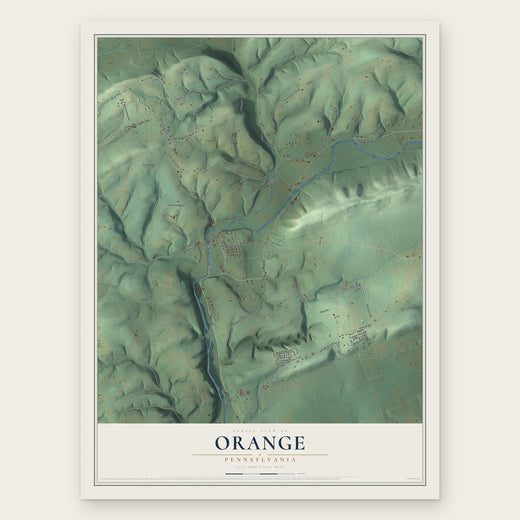 Orange, Pennsylvania map print, the full design