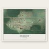 Hershey, Nebraska map print, the full design