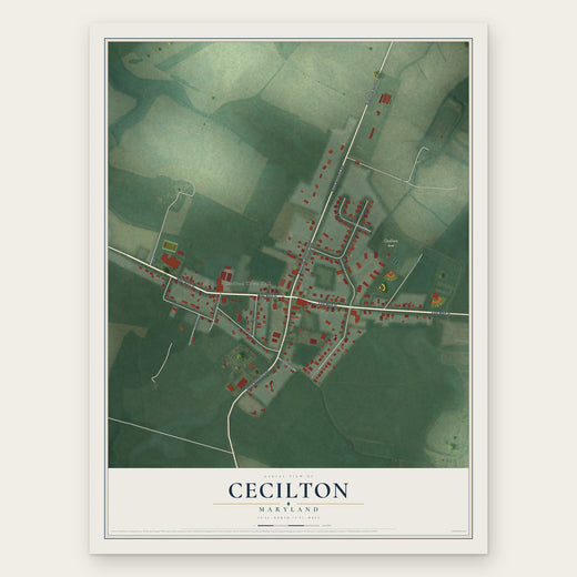 Cecilton, Maryland map print, the full design