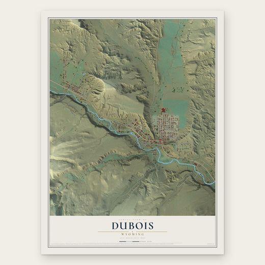 Dubois, Wyoming map print, the full design
