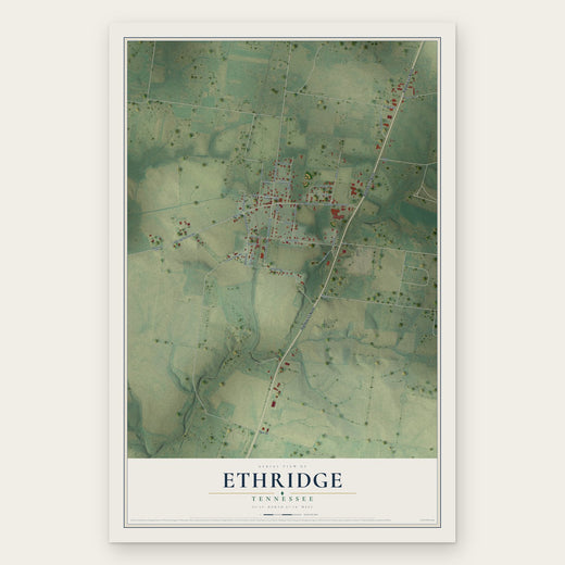 Ethridge, Tennessee map print, the full design
