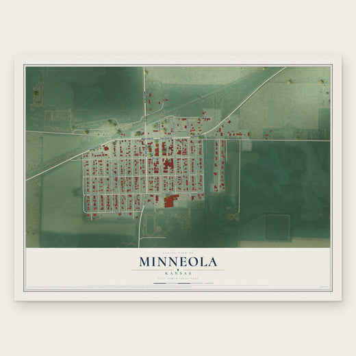 Minneola, Kansas map print, the full design