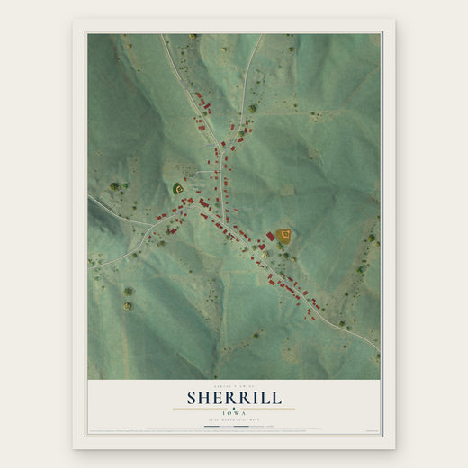 Sherrill, Iowa map print, the full design