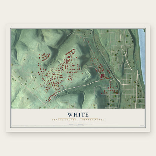 White, Beaver County, Pennsylvania map print, the full design