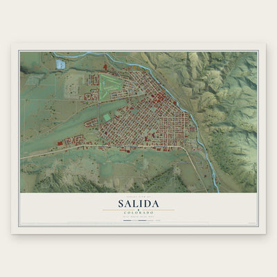 Salida, Colorado map print, the full design