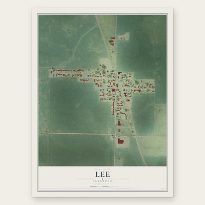 Lee, Illinois map print, the full design