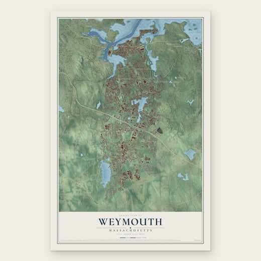 Weymouth, Massachusetts map print, the full design