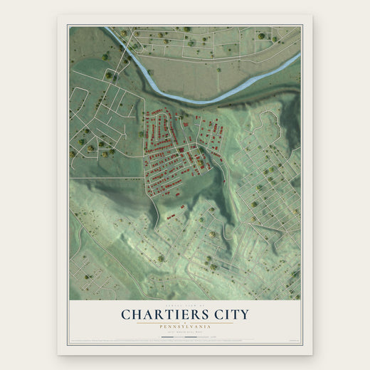 Chartiers City, Pennsylvania map print, the full design