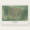 Lemmon, South Dakota map print, the full design