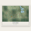 Letcher, South Dakota map print, the full design
