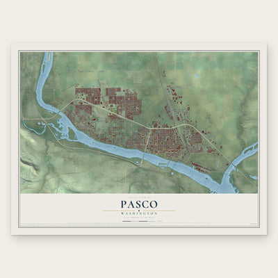 Pasco, Washington map print, the full design