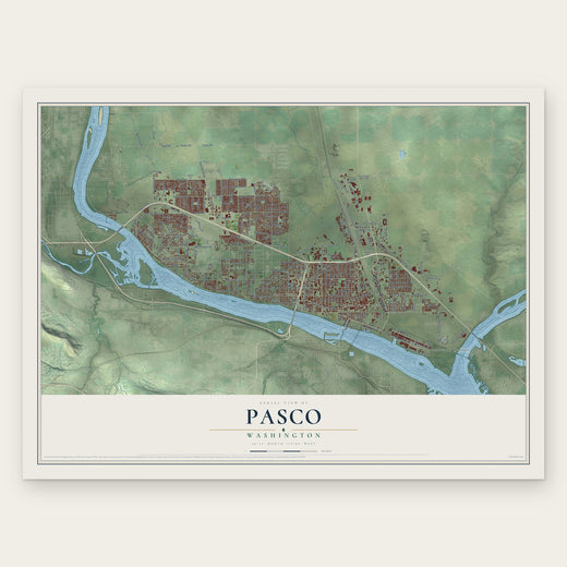 Pasco, Washington map print, the full design
