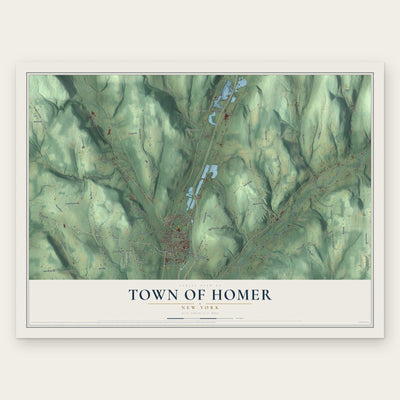 Town of Homer, New York map print, the full design