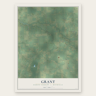 Grant, Huron County, Michigan map print, the full design