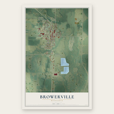 Browerville, Minnesota map print, the full design