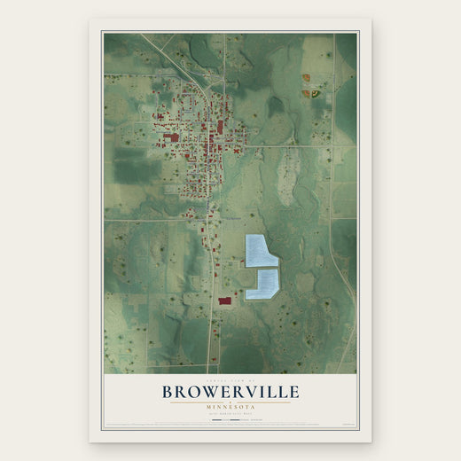 Browerville, Minnesota map print, the full design
