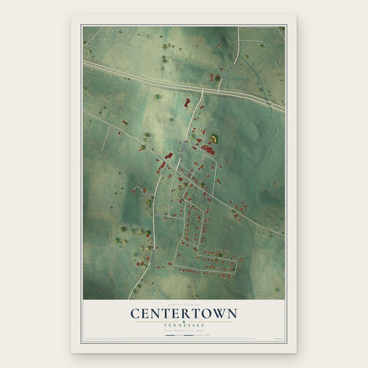 Centertown, Tennessee map print, the full design