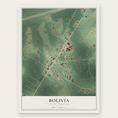 Bolivia, North Carolina map print, the full design