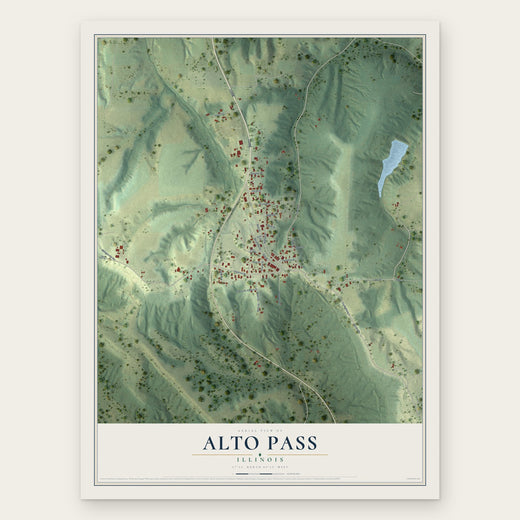 Alto Pass, Illinois map print, the full design