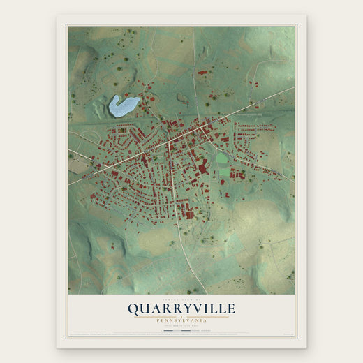 Quarryville, Pennsylvania map print, the full design