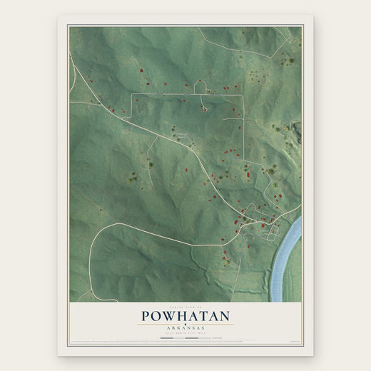 Powhatan, Arkansas map print, the full design