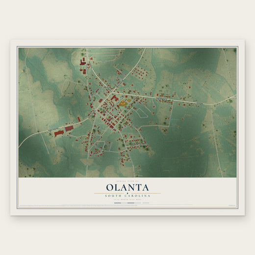 Olanta, South Carolina map print, the full design