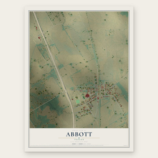 Abbott, Texas map print, the full design