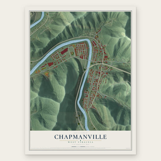 Chapmanville, West Virginia map print, the full design
