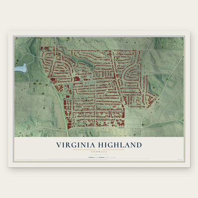 Virginia Highland, Georgia map print, the full design
