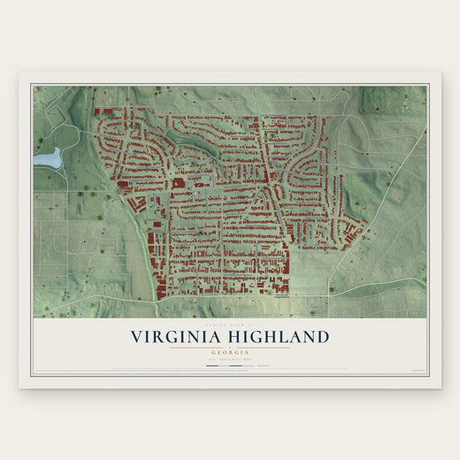 Virginia Highland, Georgia map print, the full design