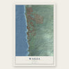 Wailea, Hawaii map print, the full design