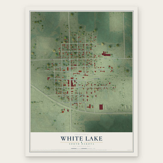 White Lake, South Dakota map print, the full design