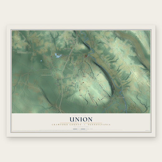 Union, Crawford County, Pennsylvania map print, the full design