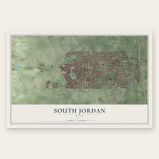 South Jordan, Utah map print, the full design