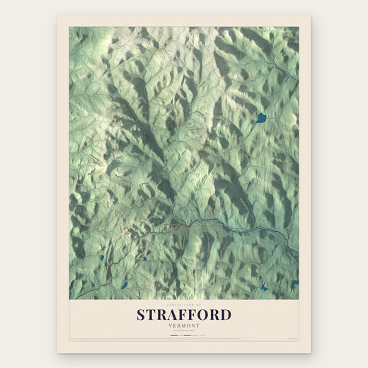 Strafford, Vermont map print, the full design