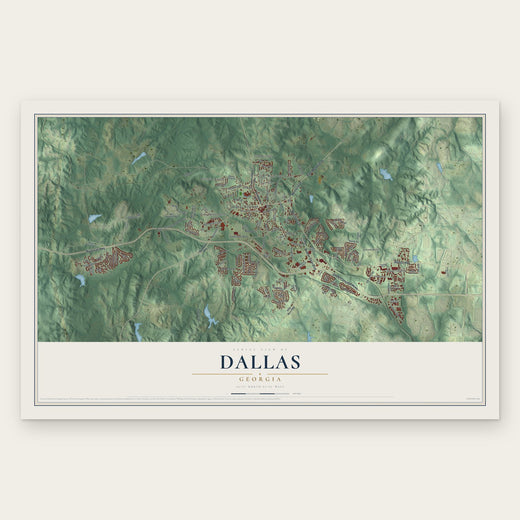 Dallas, Georgia map print, the full design