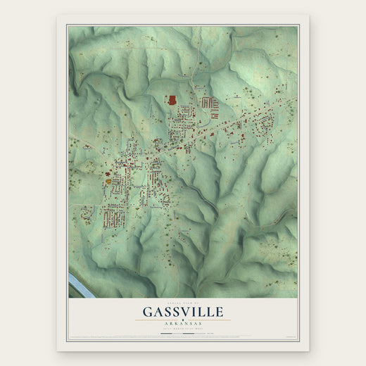 Gassville, Arkansas map print, the full design
