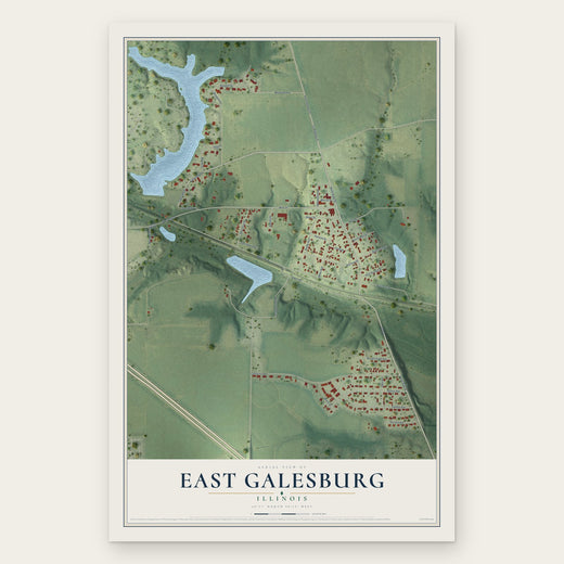East Galesburg, Illinois map print, the full design