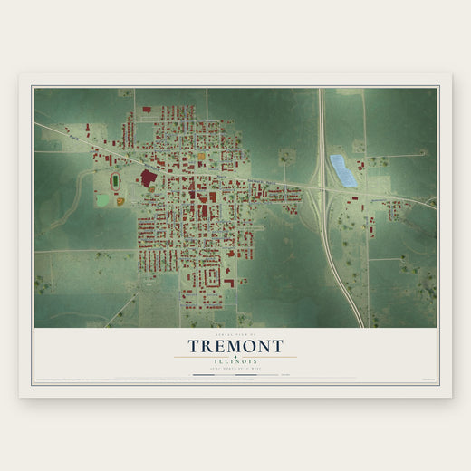Tremont, Illinois map print, the full design