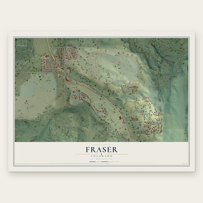 Fraser, Colorado map print, the full design