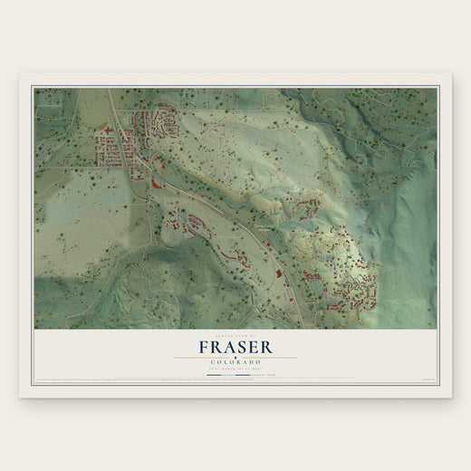Fraser, Colorado map print, the full design