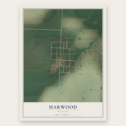 Harwood, Missouri map print, the full design